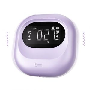 Mesqool Réveil Vibrant, Réveil avec Batterie Rechargeable, Trois Niveaux de Vibration Réglables, sans Fil, Double Alarme, Réveil de Voyage Numérique Portable pour Les Sourds (mesqool, neuf)