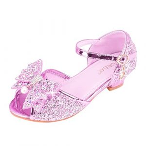 BOTCAM Chaussures de Princesse pour fille avec paillettes, talons hauts, sandales, escarpins, chaussures &agrave; talons, paillettes, chaussures de princesse pour enfants, cosplay, f&ecirc;tes, chaussures Mary (sgrfxghrd, neuf)