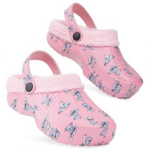 Disney Chaussons Enfant Stitch Pantoufles Enfant Fille Tailles 26/35 Sabots Fourrés Enfant (Rose Stitch, 28/29 EU) (Get Trend., neuf)