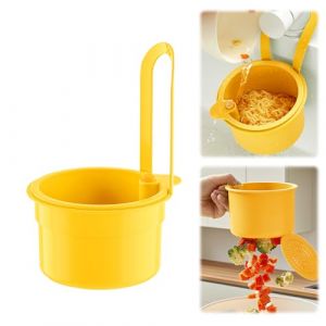 Zikenis passoire &agrave; bouton pression,Passoire suspendue pour &eacute;vier de cuisine,Convient &agrave; la plupart des robinets standards,Pour le lavage et l'organisateur de cuisine (Jaune) (ZIEDONIS XXXL, neuf)