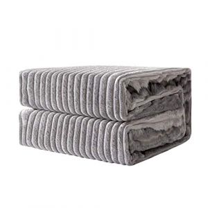 MIULEE Couverture Plaid Flanelle Velours Jeté Housse de Lit Canapé Chambre Sofa Peut Ëtre Utilisé dans 4 Saisons 1 Pièce Douce Fourrure Polaire Douce et Chaude Voilage Bébé 220X240CM Gris (MIULEE HOME, neuf)