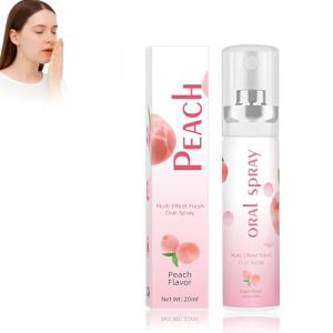 Spray Soin de La Bouche 20ml, Spray Haleine Fraiche, éLimine La Mauvaise Haleine, Spray RafraîChissant Pour L'Haleine avec Buse de Type Presse, Effet Longue Durée, Vaporisateur Buccal-pêche blanche (Paiwujiangnan, neuf)