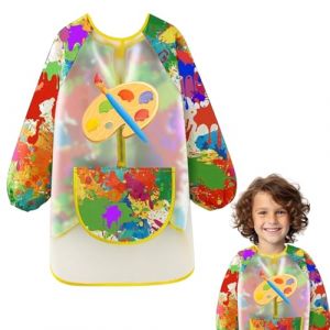 Toivize Tablier Peinture Enfant 1-8 Ans, Blouse Peinture Enfant Imperméable avec Manches et Grande Poche, Tablier En-fant Pein-ture École pour Art, Bricolage et Cuisine (CHRIS-ANDREWJUNIOR, neuf)