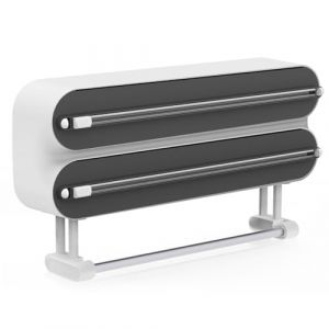 3 in 1 Derouleur Film Alimentaire avec Porte Sopalin Cuisine, Distributeur Film Alimentaire, Magn&eacute;tique Distributeur Papier Aluminium et Film avec Coupeur (Noir) (DUXINGXIA-EU, neuf)