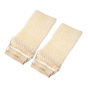 IWOWHERO 2pièces Serviette Exfoliante Sisal Avec Poignée De Bain Naturel Pour Nettoyage Profond Et Relaxant Pour Douche Spa (Langeriy, neuf)
