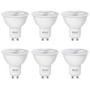 DiCUNO Ampoule GU10 dimmable, 4.2W LED &eacute;quivalent 40W lampe halog&egrave;ne, Blanc froid 5000K, 350lm, Angle de faisceau 38&deg;, 230V, Spot LED dimmable gu10 pour salle de bain, 6 Pi&egrave;ces (DiCUNO EU Direct, neuf)