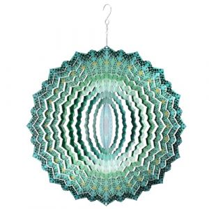 Navaris Carillon a Vent Exterieur Zen - Eolienne Moulin à Vent Cinétique Pivotant avec Crochet de Suspension - Decoration Jardin en Acier Inoxydable - Éolienne pour Extérieur (SX-Commerce, neuf)