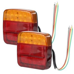 EXLECO 2 X Feux de Remorque LED 12V Feu Arriere Remorque Étanche Feux Arriere Remorque de Lumière Feux Arrière 26 LED Éclairage Remorque LED avec ECE E-Mark LED Feux Remorque pour Camion Tracteur (ZLH2019, neuf)