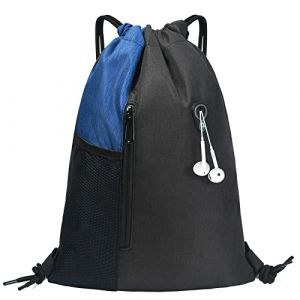 flintronic Sac &agrave; Cordon Sport en Nylon, Sac &agrave; Dos Cordon Imperm&eacute;able avec Porte-Bouteille et Trou pour &eacute;couteurs, Sac de Yoga &agrave; Cordelette pour Gym Ecole Voyage Camping Natation Piscine Plage (flintronic&reg;-eu, neuf)