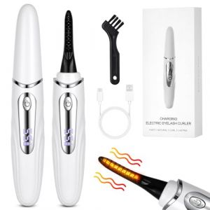 LOPHE Recourbe Cils Chauffant,Recourbe Cil Professionnel Recourbe-cils &Eacute;lectrique Portable avec Brosse Temp&eacute;rature r&eacute;glable de 55 &agrave; 85 &deg;C,4 R&eacute;glages de Temp&eacute;rature,Recourbe-cils Lash Lift USB,F-Blanc (Botoo, neuf)