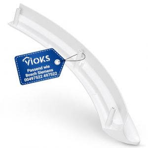 VIOKS Poignée de porte 240 x 70 mm Blanc Remplacement pour sèche-linge Bosch Siеmens 00497522 497522 Poignée de rechange pour sèche-linge à pompe à chaleur iQ100 iQ300 iQ500 iQ700 (vioks-de, neuf)