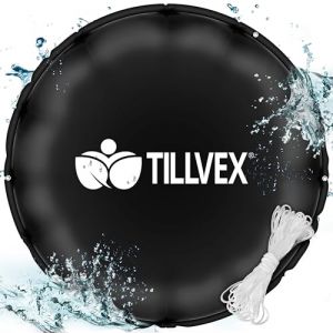 tillvex® Coussin gonflable d’hivernage pour piscine, taille XXL, avec valve de sécurité et double couture, kit de réparation inclus, 500 cm, noir (DWD-Company, neuf)