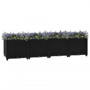 puraday Jardinière de Jardin 160x40x38 cm Noir Polypropylène Lit de Plantation Offre Suffisamment d’Espace Pot de Terrasse Balcon pour Plantes Légumes Herbes Aromates Fleurs (KK Department Store Studio, neuf)