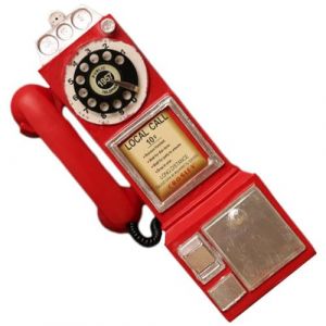 Glixoft Mod&egrave;le De T&eacute;l&eacute;phone Vintage, Vieux T&eacute;l&eacute;phone Mural Suspendu, Ornements De T&eacute;l&eacute;phone Fixe, T&eacute;l&eacute;phone &Agrave; Cadran Rotatif pour Bar, D&eacute;coration De Maison (SZEDFGR, neuf)