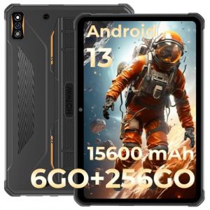 HOTWAV R7 Tablette Incassable, 10,1" HD+ Tablette Tactile, 15600mAh Batterie, 12Go+256Go/2To TF Tablette Durcie Android 13, 16 MP Caméra, Octa Core, Dual SIM 4G, IP68&IP69K, OTG, WIFI5, Face ID, GPS (HOTWAV Official Store, neuf)