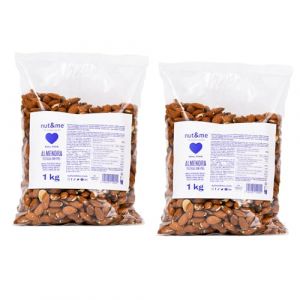 Amandes grill&eacute;es non sal&eacute;es 1 kg nut&me | Amandes d&eacute;cortiqu&eacute;es | Sans sel | Source de prot&eacute;ines | Haute teneur en fibres | Sans gluten | (nut & me, neuf)