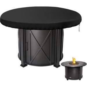 Housse de Protection pour Plaque de Feu, 420D Housse Brasero Rond 80cm Anti-UV Etanche Housse Barbecue Exterieur, Oxford Ronde Brasero Protection pour Plaque de Feu Et Plaque de Barbecue Noir (XXBXEU, neuf)