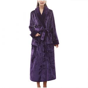 NSICBMNO Robes de chambre longues pour femmes Uk - Robes d'int&eacute;rieur moelleuses - Peignoirs de bain en polaire - Pyjamas d'hiver - Robe de chambre de luxe en velours pour dames - Cardigans &eacute;pais (NSICBMNO - IUsure, neuf)