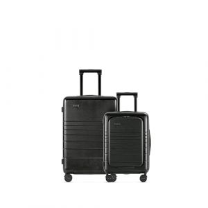 ETERNITIVE - Set de 2 Valise - Petit et Moyen | Polycarbonate & ABS | Taille: 54 & 64 cm | Serrure TSA | Valise a Roulette 360° | Bagage à Main 33L & 64L | Noir (ETERNITIVE Travel, neuf)
