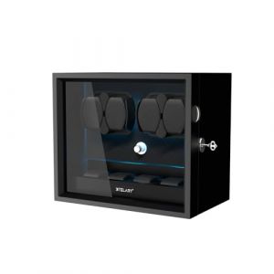 XTELARY Remontoir Montre Automatique, Watch Winder Remontoir de Montre pour 4 Montres avec 4 rangements supplémentaires pour Montres Boîte à Montre Remontoir de Montre Mécanique Automatique (Guugoobuy, neuf)