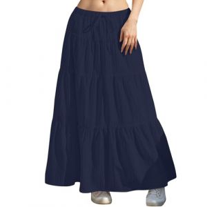 Jupe Blanche Longue,Jupe De Plage Vacances Boheme,Jupes Blanc Décontractée,A-Ligne Taille Elastique Longue,Cordon De Serrage Été Taille Haute,De Plage Vacances Bleu M (Arien56kin, neuf)