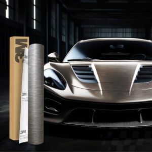 3M 2080 Film de wrapping de voiture - 30 x 152 cm - Film autocollant pour voiture, moto, bateau - Film de protection de peinture 3D - Avec canaux d'air pour le wrapping (BR230 Titanium bross&eacute;) (Finest-Folia, neuf)