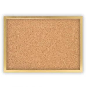 Clamaro &laquo; Memo &raquo; Tableau d'affichage en li&egrave;ge 120 x 90 cm avec cadre - Dor&eacute; - Tableau en li&egrave;ge avec cadre photo en bois MDF et crochets de suspension en m&eacute;tal (format Qer et portrait) - Avec 10 (Clamaro, neuf)