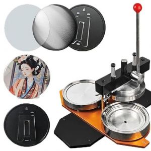 Kit de fabrication de cadres photo, 150 mm/5,9 pouces, machine à fabriquer des badges et des cadres photo ronds avec coupe-papier ; 100 pièces de matériaux pour photos(Magnet Machine Kit) (ZBYXPP., neuf)