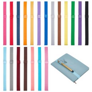 PH PandaHall 20pcs Bande &Eacute;lastique pour Cahier Bande &Eacute;lastique pour Livre Largeur 15mm Marque-Pages pour Agenda 20 Couleurs Sangles &Eacute;lastiques Livre Avec Boucle pour Stylo pour Bureau &Eacute;cole Lecteur (Yizhou EU, neuf)