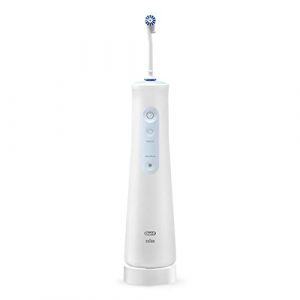 Oral-B Pulseur hydraulique dentaire Oxyjet, 1 t&ecirc;te, avec technologie de microbulles, nettoyage en profondeur, r&eacute;g&eacute;n&egrave;re les gencives, batterie au lithium, id&eacute;e cadeau, blanc (Pratiques et utiles France, neuf)