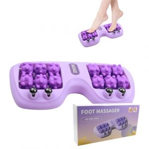 Double Masseur Pieds de Point de Pression,Rouleau de Massage pour Les Pieds,Outil de R&eacute;flexologie pour la Fasciite Plantaire, Rouleau de Massage Pied pour Pieds Raides,Yoga,Fasciite Plantaire (Violet) (SIA Dzenitis, neuf)