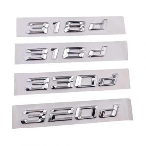 NIBOTT Lettres de Voiture chrom&eacute;es 3D adapt&eacute;es for la BMW 320d 316d 318d 325d 330d 335d, Logo E46 F31 E90 F30 G20 E91, Accessoires Autocollants d'embl&egrave;me de Lettrage (Size : 2008-2017, Color : 316d (qingtushangmaodian, neuf)