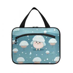 Linnyio Motif Répétitif Cheval Mignon Trousse de Toilette de Voyage Suspendue Maquillage,Grande Capacité Pliable Rangement Sacs de Lavage pour Femmes Filles (Linnyio, neuf)