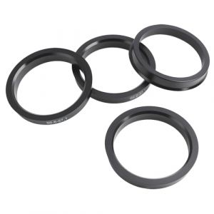 Lot de 4 Moyeu Roue Auto Bague de Centrage 57,1 mm à 66,6 mm Alésage Centreur en Plastique, Jante Plastique Voiture Anneaux Centrés Moyeu Compatible avec Tous Les modèles de Voiture, Noir (TuGuangZhi, neuf)