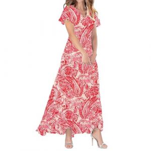 Robe de Plage Femme Coton Chemise de Plage pour Maillot de Bain Couvrir Kimono Tunique Plage Boutonn&eacute; Cache-Maillots et Sarongs Col V Bikini Cover Up Blouse Corset Dress Jupes 2025 （Rouge,M） (BAULMD（90% Big Promotion Without Discount Code ）, neuf)