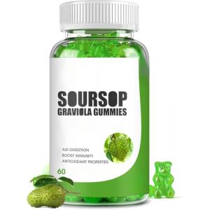 Soursop Graviola Gummies, Aide digestive, Soutien immunitaire et propri&eacute;t&eacute;s antioxydantes, Sans gluten, V&eacute;g&eacute;tarien (yongchenli, neuf)