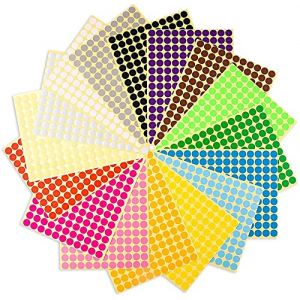 Gomette Ronde,16 Feuilles 6mm Autocollants à Pois Couleur Gommettes 6120 Etiquettes de Points de CercleF Autocollants de Codage pour Calendriers Scolaires Bureau Carte Artisanat Art (Ziranee, neuf)