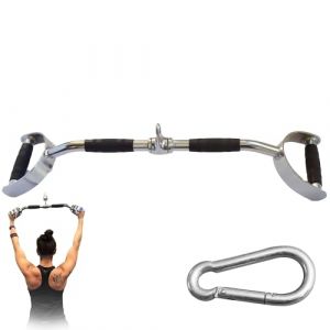 MuscleForge Barre de Tirage Musculation V 70 cm &ndash; Barre de Tirage Dos avec Poign&eacute;es Caoutchout&eacute;es &ndash; Accessoire Poulie pour Entra&icirc;nement Triceps &Eacute;paules &ndash; Barre Prise Neutre Acier pour Salle de Sport (MuscleForge, neuf)