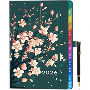 Agenda semainier A5 2026 – de janvier à décembre – avec onglets mensuels colorés et stylo inclus – planificateur hebdomadaire pratique pour toute l’année. (ZT BenYu, neuf)
