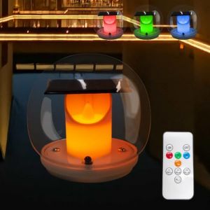 TGKYK Lampe Flottante Piscine Solaire, Multicolore Lampe Piscine Led Etanche avec T&eacute;l&eacute;commande, IP67 Lumiere Piscine Hors Sol, Rechargeable Boule Lumineuse Piscine pour Piscine Etang F&ecirc;te (QiBaoEU, neuf)