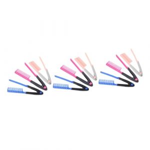 Beaupretty 9 Pièces peigne lisseur coiffure peigne de toilettage coiffant lisseur brosse à cheveux peignes peigne pliable comb peigne à lisser en forme de v peigne lisseur coiffant Plastique (lorianca, neuf)
