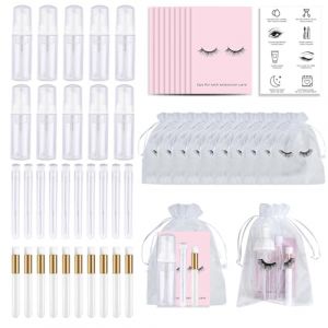 50PCS Bouteilles de shampooing pour cils Ensemble de brosses, Bouteille de shampooing pour cils vide, Brosse de nettoyage pour cils, Brosse &agrave; tube d'extension de cils, Cartes d'instructions (blanc) (Morningoo, neuf)
