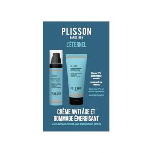 Plisson - Duo L'Eternel - Gommage &Eacute;nergisant Visage 100 ml + Cr&egrave;me Anti-Age 50 ml - Tous Types de Peau - 97% d&rsquo;Ingr&eacute;dients d&rsquo;Origine Naturelle - Fabrication Fran&ccedil;aise (Brossier1808, neuf)