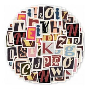 156 Pi&egrave;ces Lettre Autocollante Vintage, Lettre Autocollante en Imperm&eacute;able, pour Scrapbooking,Cartes de V&oelig;ux,Travaux Manuels (yaliyashangmao, neuf)