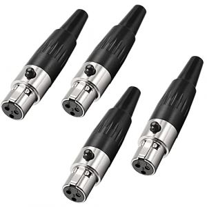 XMSJSIY Adaptateur connecteur Mini XLR 3 broches avec connecteur Audio Microphone femelle Mini XLR remplacement de l'adaptateur audio femelle - 4PCS (ShenZhen YingTuYou Jia Ju, neuf)