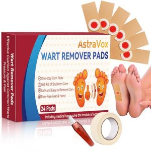 AstraVox Lot De 24 Pansement Cors Au Pied, Produit Verrue Plantaire Pour Pieds Et Mains, Verrue Traitement Des Verrues Pour Enfants Et Adultes, Soulagement De La Douleur, Facile à Utiliser (EUAstraVox, neuf)