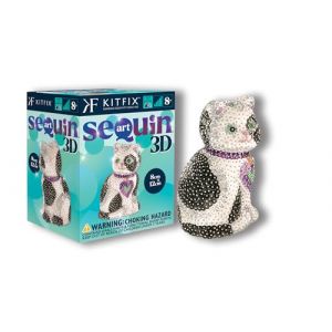 Kitfix - Sequin Art 3D Chat - Image à paillettes 3D - Kit de création pour adolescents, adultes et enfants de plus de 8 ans - 501 (Kitfix, neuf)