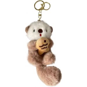 Porte-cl&eacute;s peluche loutre douce &ndash; peluche loutre c&acirc;line en mini format, petit porte cl&eacute; animaux pour enfants et adultes &ndash; porte cl&eacute; peluches mignonne, plush keychain d&eacute;coratif pour sac ou sac &agrave; dos (qiaoyishang, neuf)