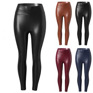 G&eacute;n&eacute;rique Leggings Simili Cuir Taille Haute Sexy Femme Pantalon Legging Cuir Femme Pantalon de Slim High Waist Leggings Skinny Stretch Sexy Noir Extensible Pantalon en Cuir l'automne (upperfeel, neuf)
