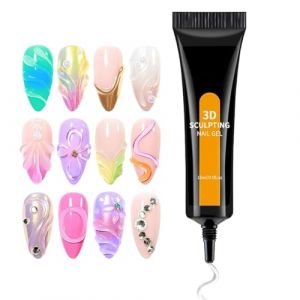 Gel 3D Pour Ongles,Produits de Soins Beaut&eacute; 3D sans Essuyage,Colle Adh&eacute;sive 15ml Pour Ornements d'Ongles Et Strass - Pour Salon Maison F&ecirc;te S&eacute;ances Photo Mariage Voyage D&eacute;butants Professionnels (ChgXutec, neuf)